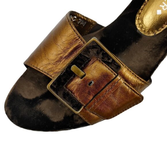 COUTURE DONALD J PLINER Bronze Leather and Velvet - Picture 2 of 12